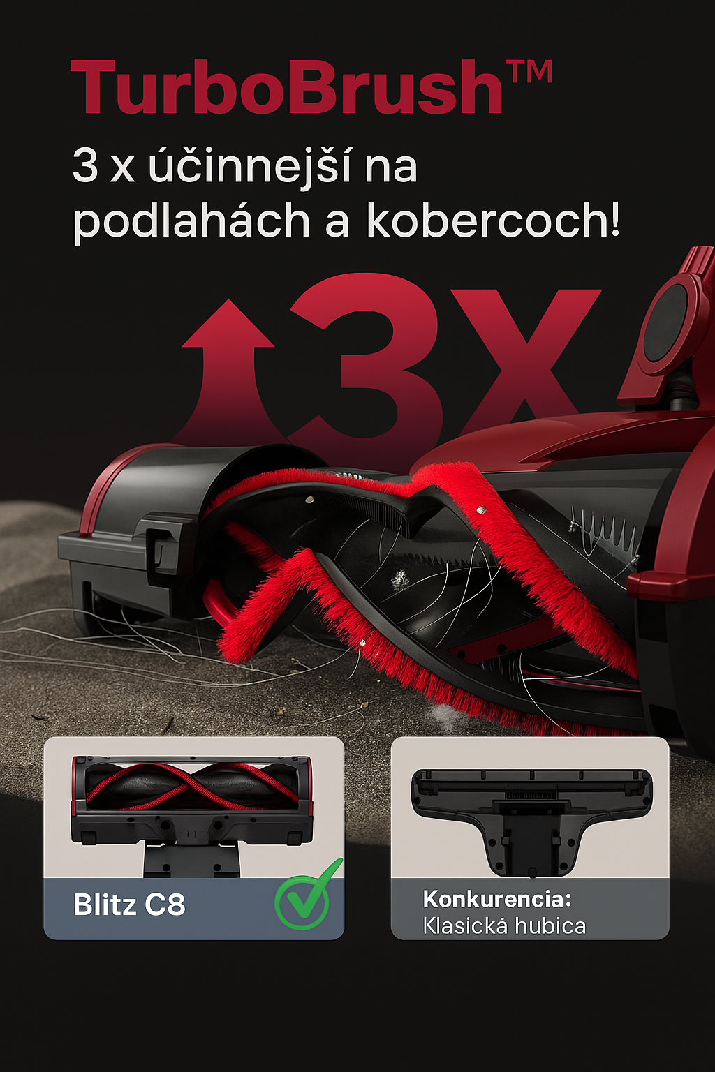 5 v 1 vysávač s káblom 7 m a LED osvetlením
