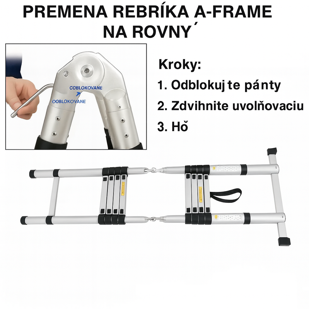 5M teleskopický hliníkový rebrík