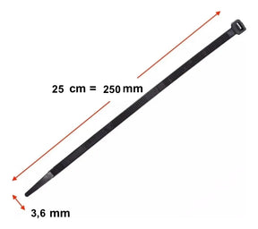Nylonové sťahovacie pásky 25 cm × 3,6 mm – 100 ks